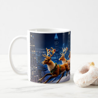 Santa Claus delivering gifts on Christmas Eve Kaffeetasse