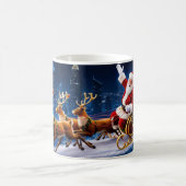 Santa Claus delivering gifts on Christmas Eve Kaffeetasse (Mittel)