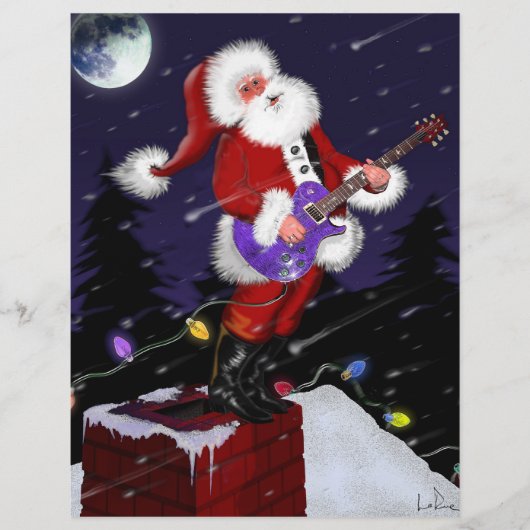 Santa Claus, der Elektrische Gitarre spielt Flyer (Vorne)