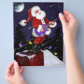 Santa Claus, der Elektrische Gitarre spielt Flyer (Hand)
