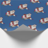 Santa Claus, der elektrische Gitarre spielt Geschenkpapier (Ecke)