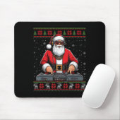 Santa Claus Dj Mixer Music Ugly Christmas Sweater Mousepad (Mit Mouse)