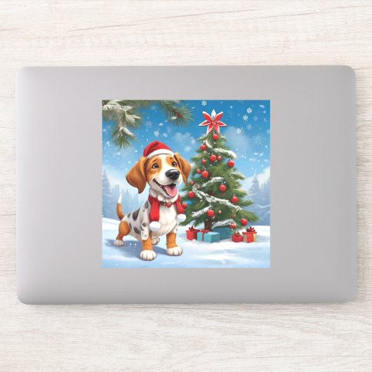 Santa Claus Dog Aufkleber (Computer)