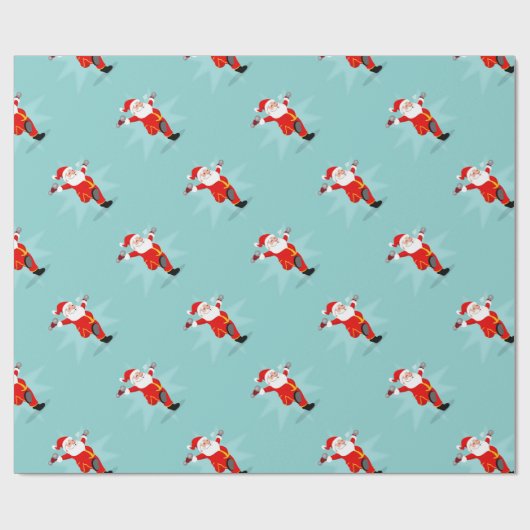 Santa Claus doing fitness exercises Geschenkpapier (Flach)