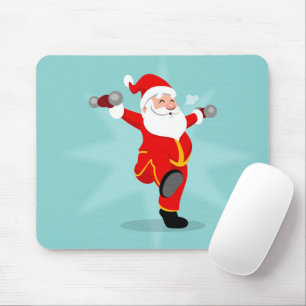 Santa Claus doing fitness exercises Mousepad