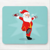 Santa Claus doing fitness exercises Mousepad (Vorne)