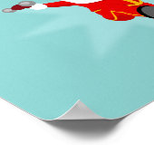 Santa Claus doing fitness exercises Poster (Ecke)