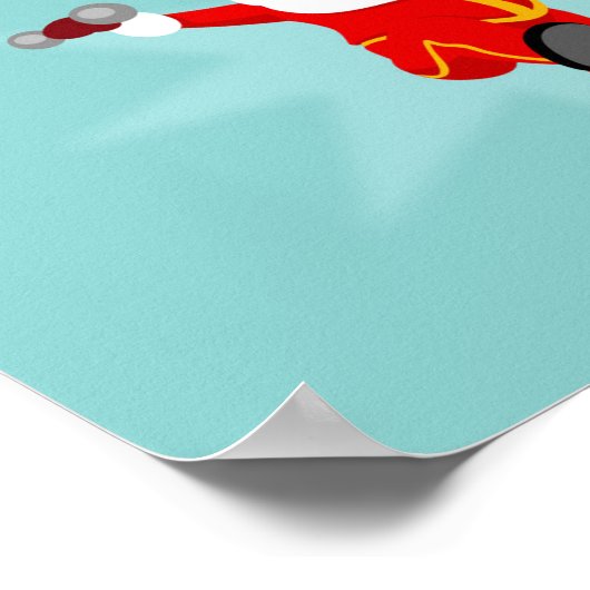 Santa Claus doing fitness exercises Poster (Ecke)