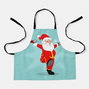 Santa Claus doing fitness exercises Schürze