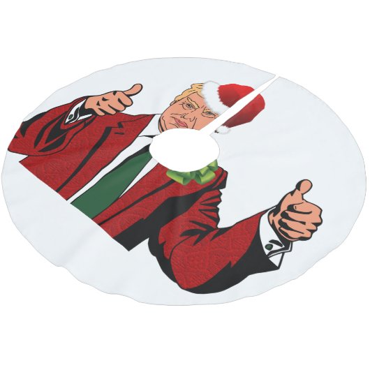 Santa Claus Donald Trump Weihnachtsbaumrock Polyester Weihnachtsbaumdecke (Schrägansicht)