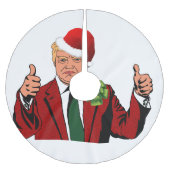 Santa Claus Donald Trump Weihnachtsbaumrock Polyester Weihnachtsbaumdecke (Vorderseite)