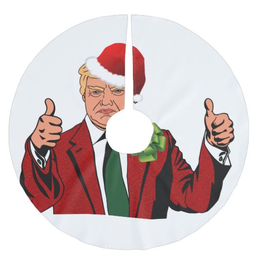 Santa Claus Donald Trump Weihnachtsbaumrock Polyester Weihnachtsbaumdecke (Vorderseite)