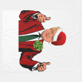 santa claus donald trump Weihnachtsdecke Fleecedecke (Vorderseite (Horizontal))