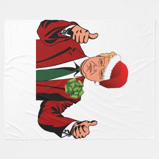 santa claus donald trump Weihnachtsdecke Fleecedecke (Vorderseite (Horizontal))