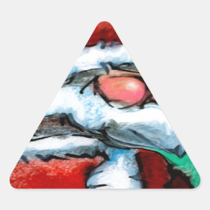 Santa Claus Dreieckiger Aufkleber