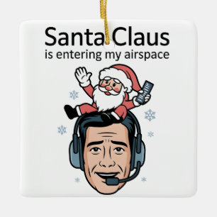 Santa Claus dringt in meinen Luftraum ein Luftverk Keramikornament