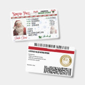 Santa Claus Driver License Christmas Abzeichen Ausweis (Vorder- & Rückseite)