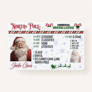 Santa Claus Driver License Christmas Abzeichen Ausweis