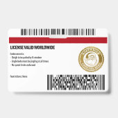 Santa Claus Driver License Christmas Abzeichen Ausweis (Rückseite)