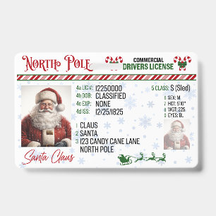 Santa Claus Driver License Christmas Abzeichen Ausweis