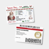 Santa Claus Driver License Christmas Abzeichen Ausweis (Vorder- & Rückseite)