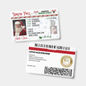 Santa Claus Driver License Christmas Abzeichen Ausweis (Vorder- & Rückseite)