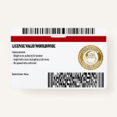 Santa Claus Driver License Christmas Abzeichen Ausweis (Rückseite)