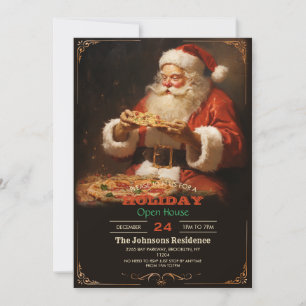 Santa Claus Eating Pizza Einladung