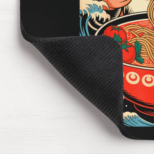 Santa Claus Eating Ramen Noodles Japanese Christma Mousepad (Ecke)
