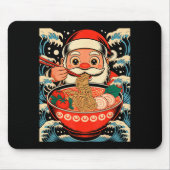 Santa Claus Eating Ramen Noodles Japanese Christma Mousepad (Vorne)