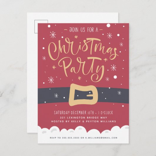 Santa Claus | Einladung zur Feier (Vorne/Hinten)