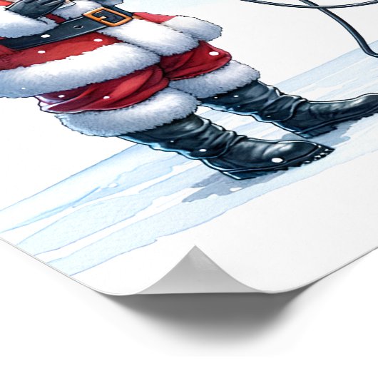 Santa Claus Electric Sleigh EV Poster (Ecke)