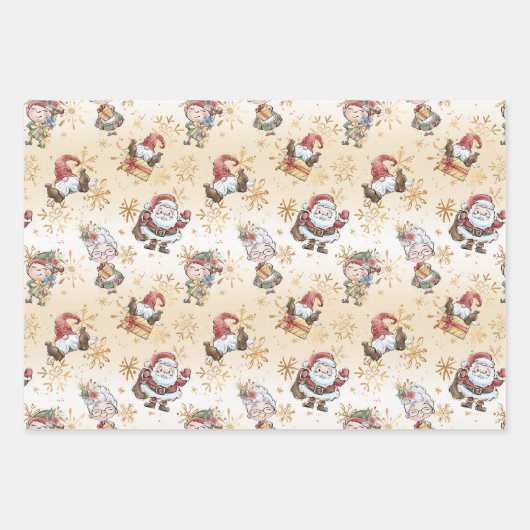 Santa Claus Elf Geschenkpapier Set (Vorderseite)