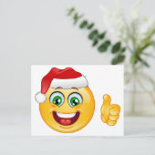 Santa claus emoji feiertagspostkarte (Stehend Vorderseite)