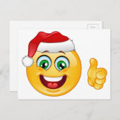 Santa claus emoji feiertagspostkarte (Vorne/Hinten)