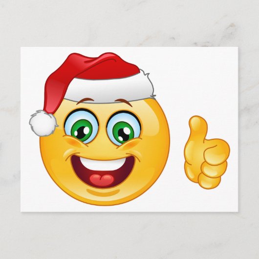 Santa claus emoji feiertagspostkarte (Vorderseite)
