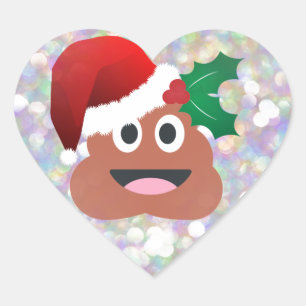 Santa claus emoji Herz-Aufkleber