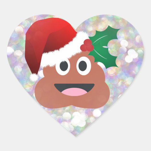 Santa claus emoji Herz-Aufkleber (Vorderseite)