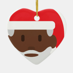 Santa claus emoji keramik ornament