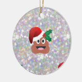 Santa claus emoji keramik ornament (Links)
