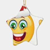 Santa claus emoji keramik ornament (Links)
