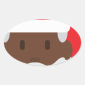Santa claus emoji ovaler aufkleber (Vorderseite)