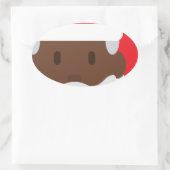 Santa claus emoji ovaler aufkleber (Tasche)
