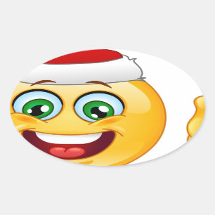 Santa claus emoji ovaler aufkleber