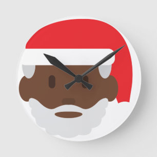 Santa claus emoji runde wanduhr