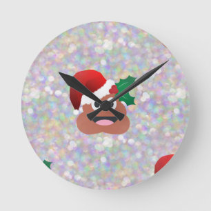 Santa claus emoji runde wanduhr