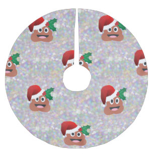 santa claus emoji xmas Weihnachtsbaumrock Polyester Weihnachtsbaumdecke