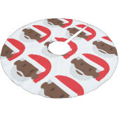 Santa Claus emoji xmas Weihnachtsbaumrock Polyester Weihnachtsbaumdecke (Schrägansicht)