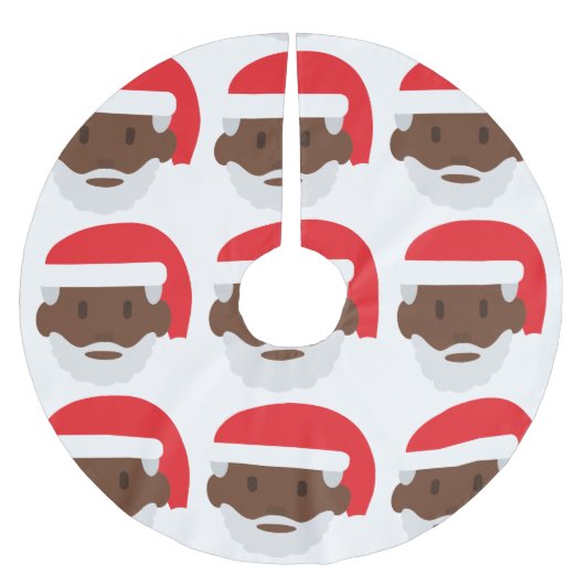 Santa Claus emoji xmas Weihnachtsbaumrock Polyester Weihnachtsbaumdecke (Vorderseite)