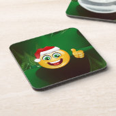 Santa claus emojis getränkeuntersetzer (Linke Seite)